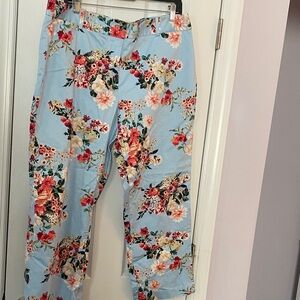 Tommy Hilfiger Blue Floral Cropped Pants